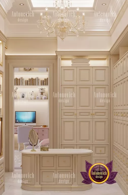 Elegant dressing room with floor-to-ceiling mirrors and chic chandelier