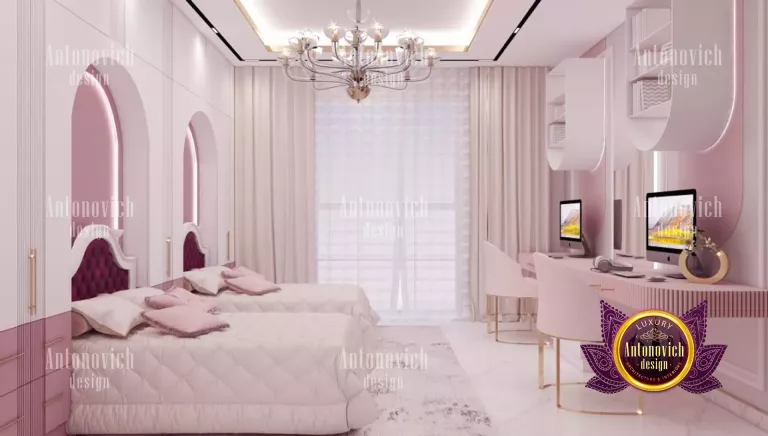 Cozy and inviting girl bedroom featuring a canopy bed and soft lighting