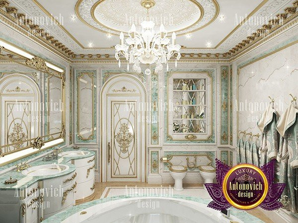 Elegant freestanding bathtub in a Dubai luxury bathroom