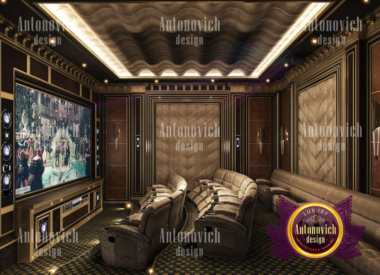Luxurious Nigerian home theater with comfortable seating