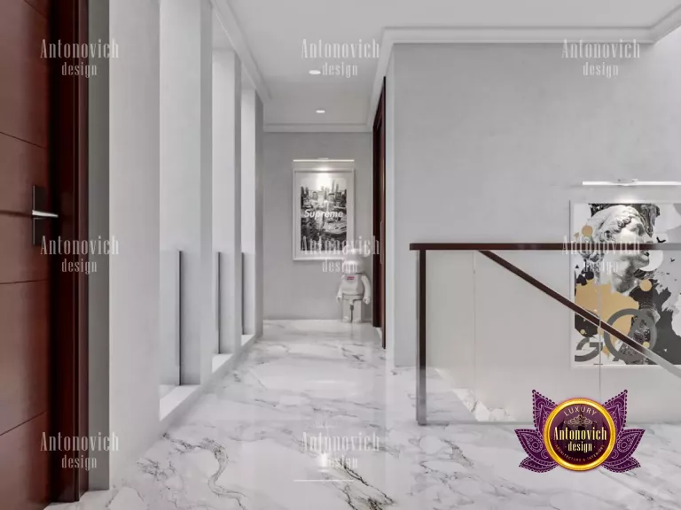 Elegant hallway with stylish mirror and sleek storage solutions