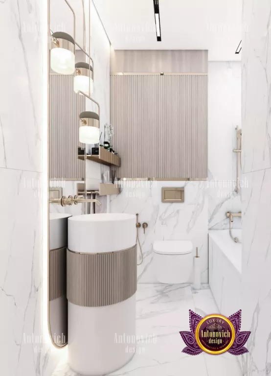 Elegant freestanding bathtub in a luxurious Dubai bathroom