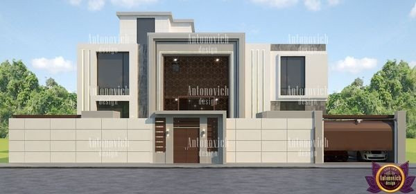 Exterior view of the luxurious Villa of Modern Architecture