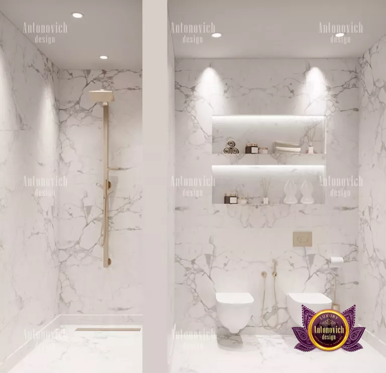 Modern Dubai bathroom featuring a freestanding bathtub and city view