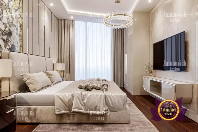 Exquisite Dubai bedroom showcasing intricate ceiling details and lavish furnishings