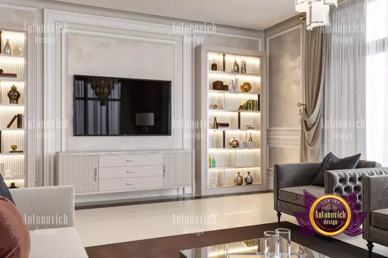 Elegant living room in Dubai showcasing modern interior design