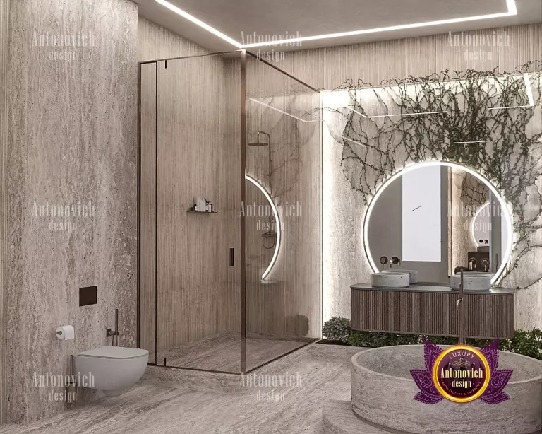 Exquisite marble bathtub in a Dubai luxury bathroom