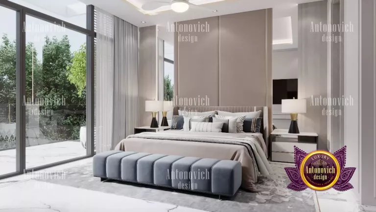 Chic and contemporary bedroom with innovative lighting solutions