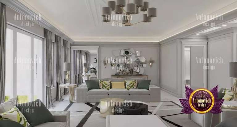 Elegant Dubai living room with floor-to-ceiling windows