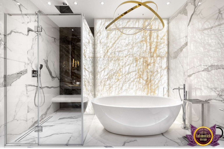 Elegant bathroom vanity with stylish fixtures in Dubai
