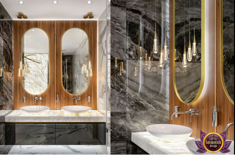 Luxurious bathtub in a modern Dubai bathroom