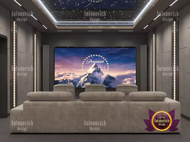 Stunning Dubai home theater setup with luxurious seating