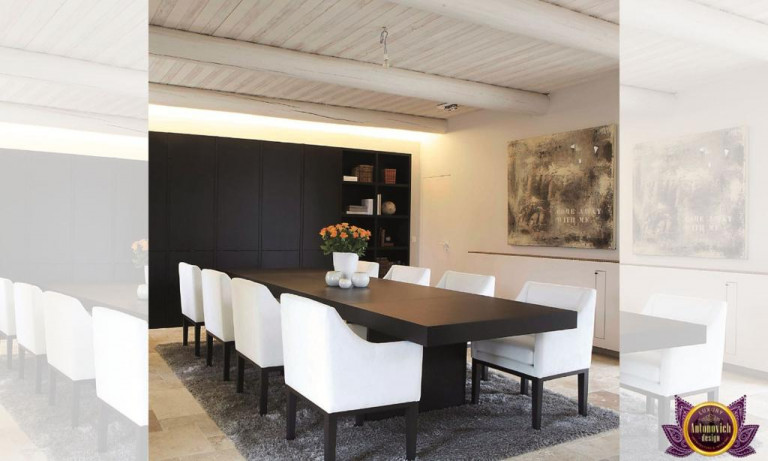 Modern and stylish dining room design in Dubai
