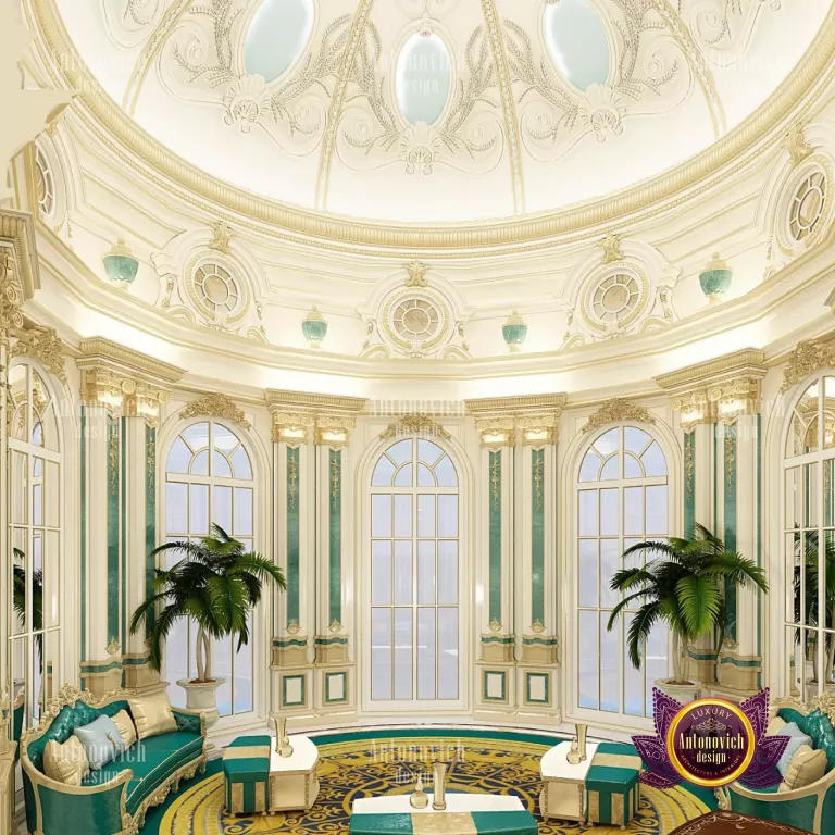 Exquisite bedroom design in a Dubai palace showcasing royal interior design elements