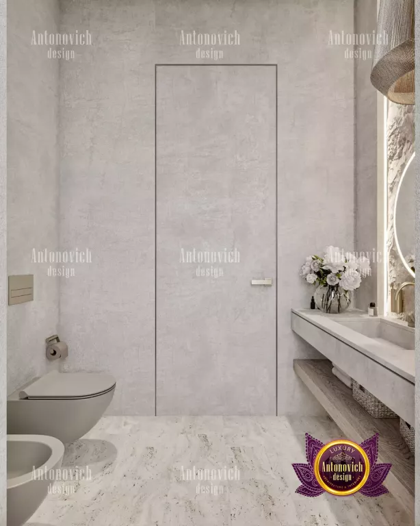 Spacious minimalist bathroom featuring a freestanding bathtub