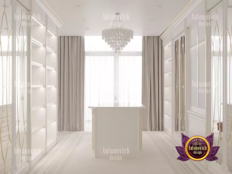 Elegant high-end dressing room with lavish furnishings