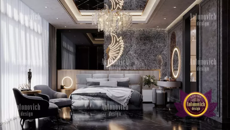 Opulent Dubai-inspired bedroom with gold accents