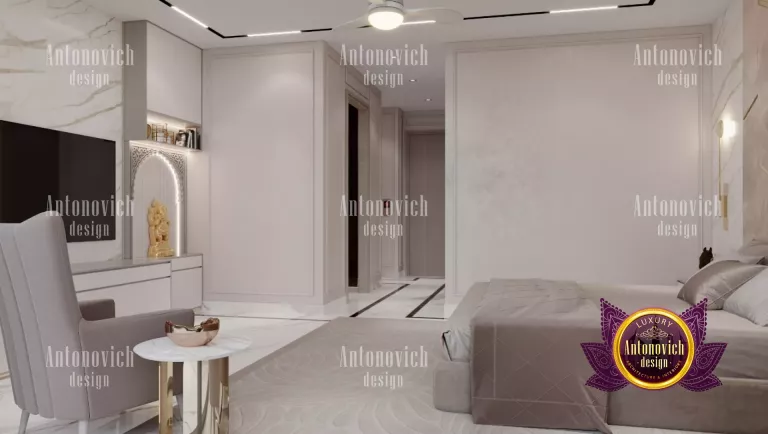 Modern Dubai bedroom featuring floor-to-ceiling windows