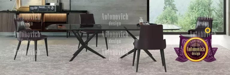 Minimalist living room with sleek furniture and statement artwork