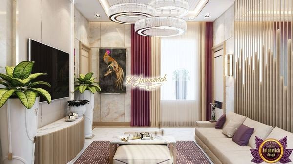 Elegant bedroom with luxurious textiles and lighting