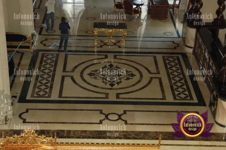 Elegant marble flooring in a Dubai luxury home