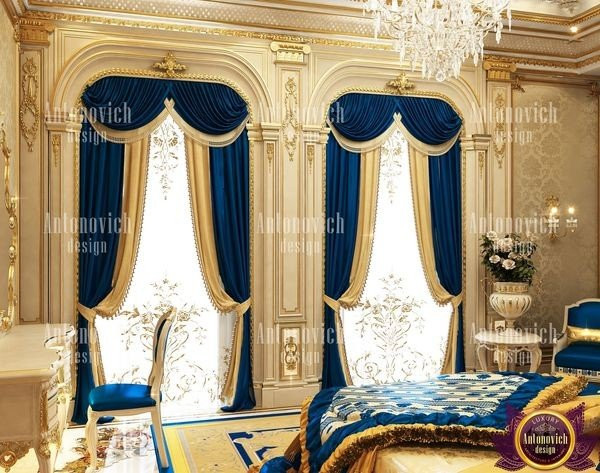 Royal style Nigerian interior design with gold accents