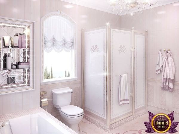 Luxurious freestanding bathtub in a modern bathroom