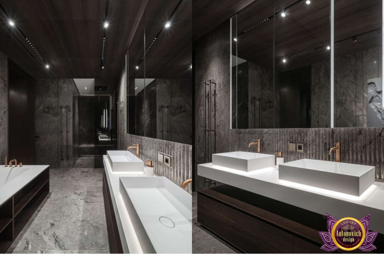 Modern and spacious Dubai bathroom with a stunning view