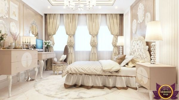 Stylish and functional teenage girl's room with modern furniture