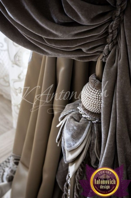 Elegant living room with luxurious Dubai curtains