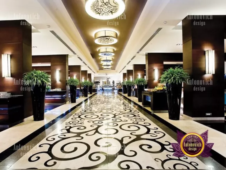 Luxurious marble tile flooring in a Dubai residence