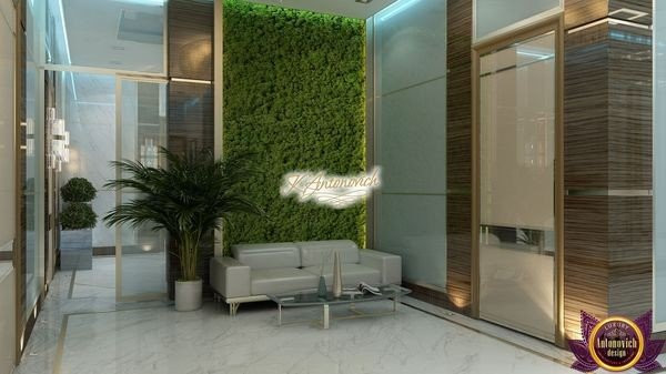 Modern UAE office interior with sleek furniture and lighting