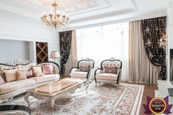 Stunning curtains in a luxurious Dubai living room