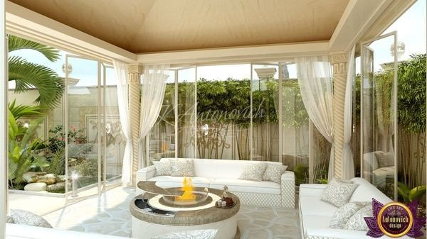A beautifully designed outdoor space with a modern touch