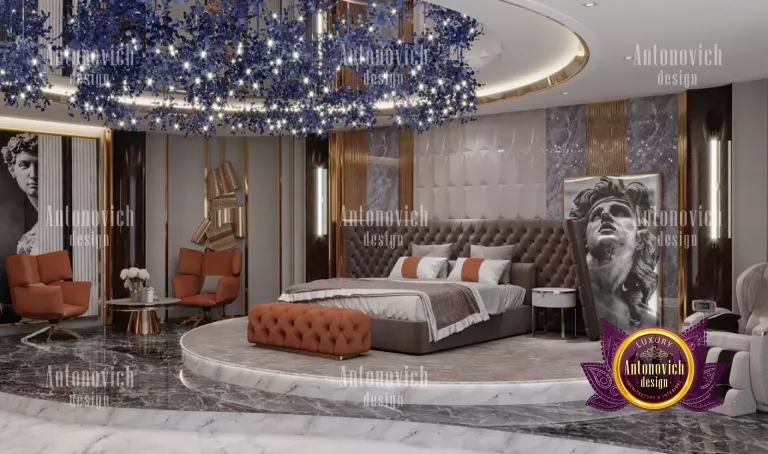 Sleek and modern luxury bedroom design featuring floor-to-ceiling windows