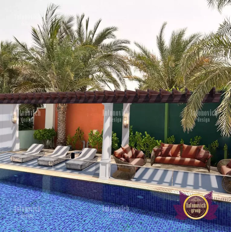 Dubai landscape design showcasing a serene outdoor living space