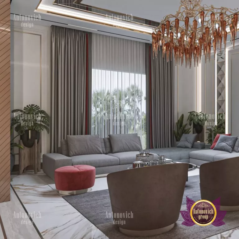 Exquisite living room design showcasing luxurious fabrics and textures