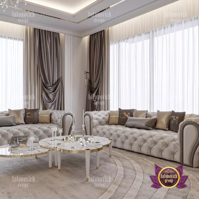 Elegant living room with chic interior design elements