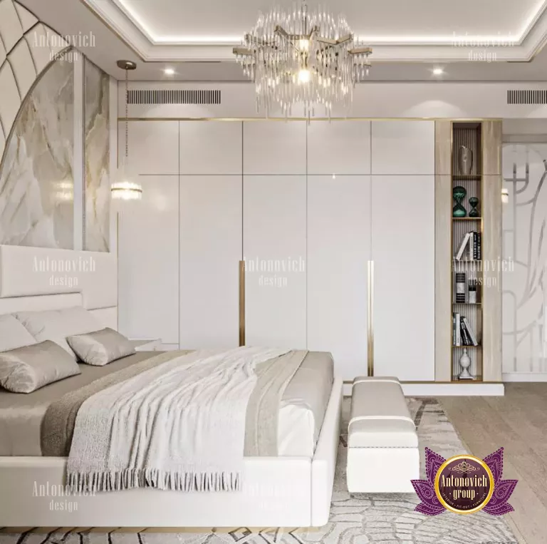 Elegant bedroom design with cozy lighting and stylish decor