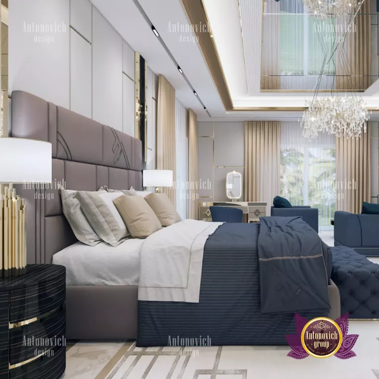 Plush velvet upholstery for a lavish bedroom atmosphere