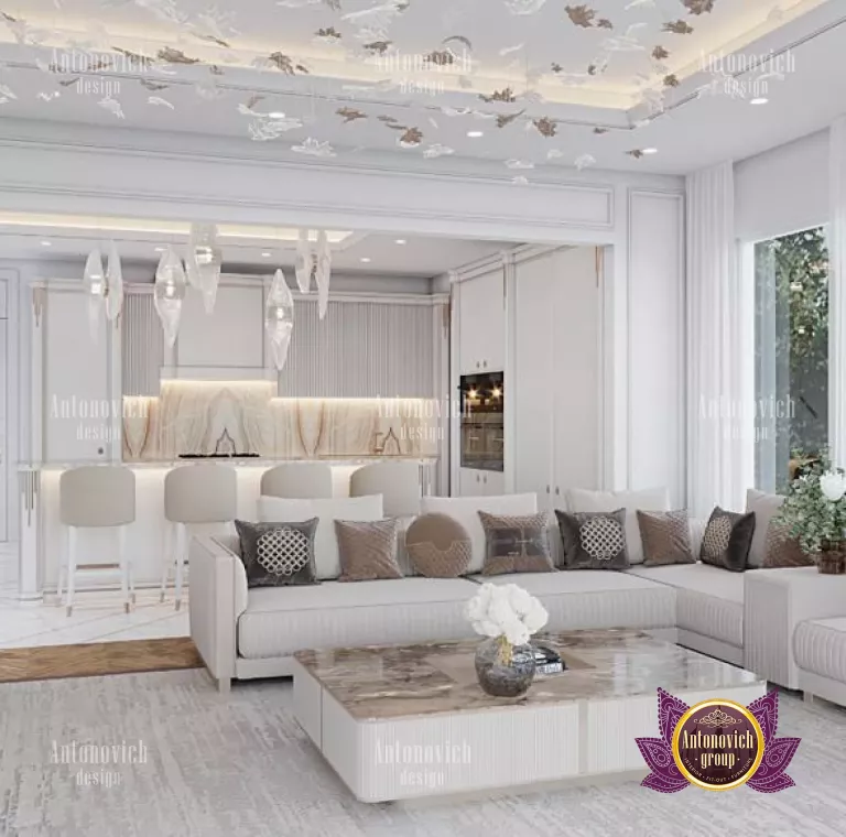 Elegant Dubai living room featuring a stunning view