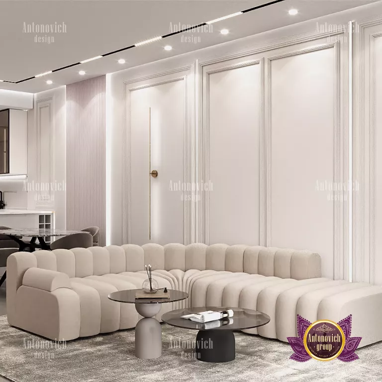 Luxurious living room featuring Dubai's popular color theme