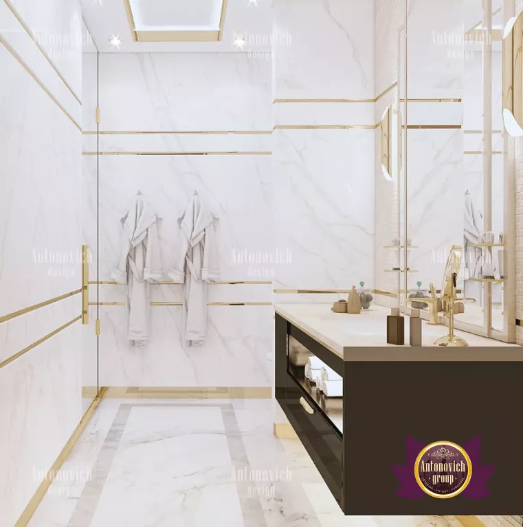 Elegant freestanding bathtub in a beautifully designed bathroom