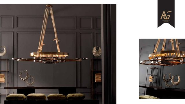 Exquisite luxury chandelier in a Dubai living room