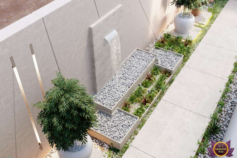 Irrigation system efficiently watering plants in a Dubai garden