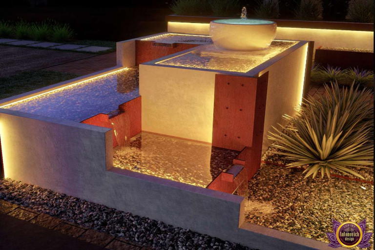 Dubai landscape company creating a stunning water feature