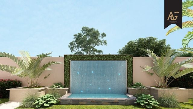 Gorgeous garden pathway in a Dubai villa