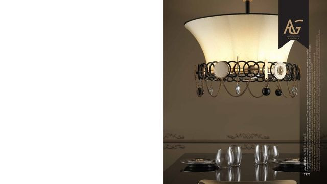 Designer floor lamp casting a warm glow in a stylish interior