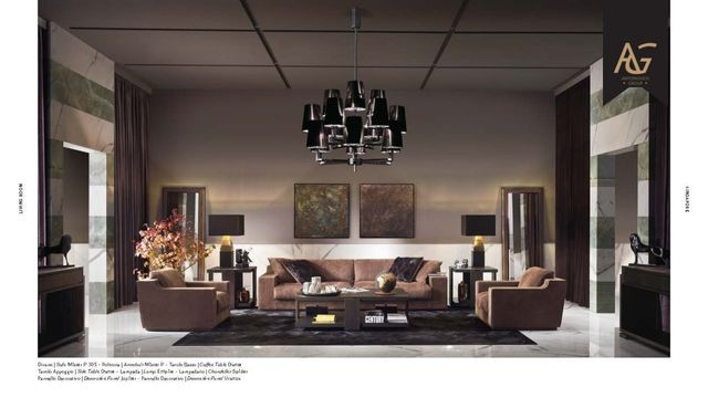 Elegant high-end sofa in a luxurious Dubai living room