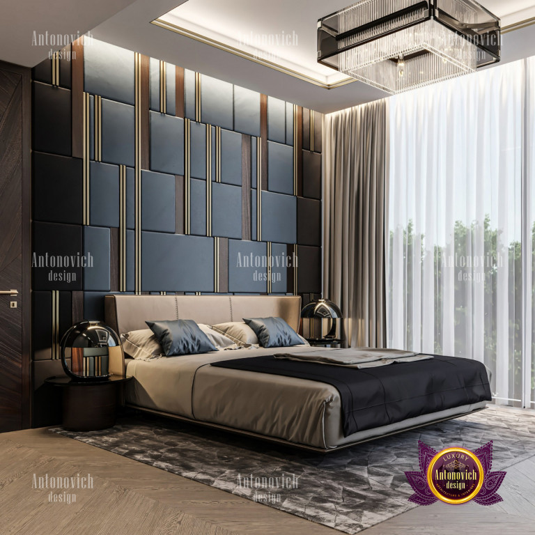 Extravagant Dubai bedroom with floor-to-ceiling windows